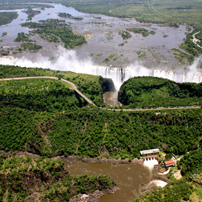 Victoria Falls aerial shot
